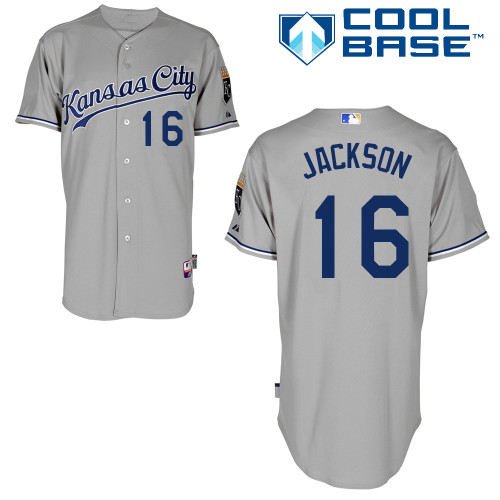 Ryan Jackson #16 MLB Jersey-Kansas City Royals Men's Authentic Road Gray Cool Base Baseball Jersey